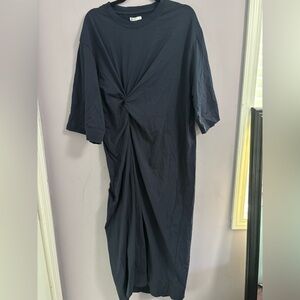 Blank Navy Tie Knot Maxi dress